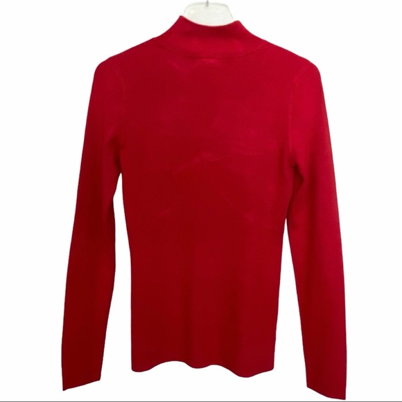 INC Red Turtle Twist Neck Sweater Top Women’s Size Small - Picture 3 of 7